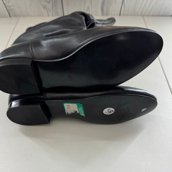 Vintage Y2K Guess Coryann Black Leather Slouch Boot Buckle Studded Size 8.5 - Picture 12 of 12